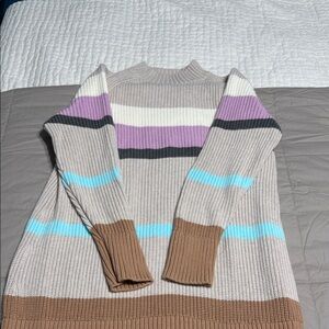 Striped Multicolor Women's Tunic Sweater
